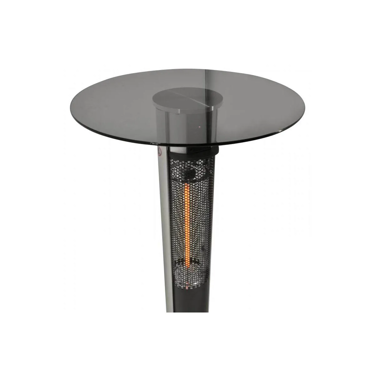 Omcan USA 43123 Heated Patio Table, 23.5in Glass Top, Electric, Anodized Aluminum Frame, IP55
