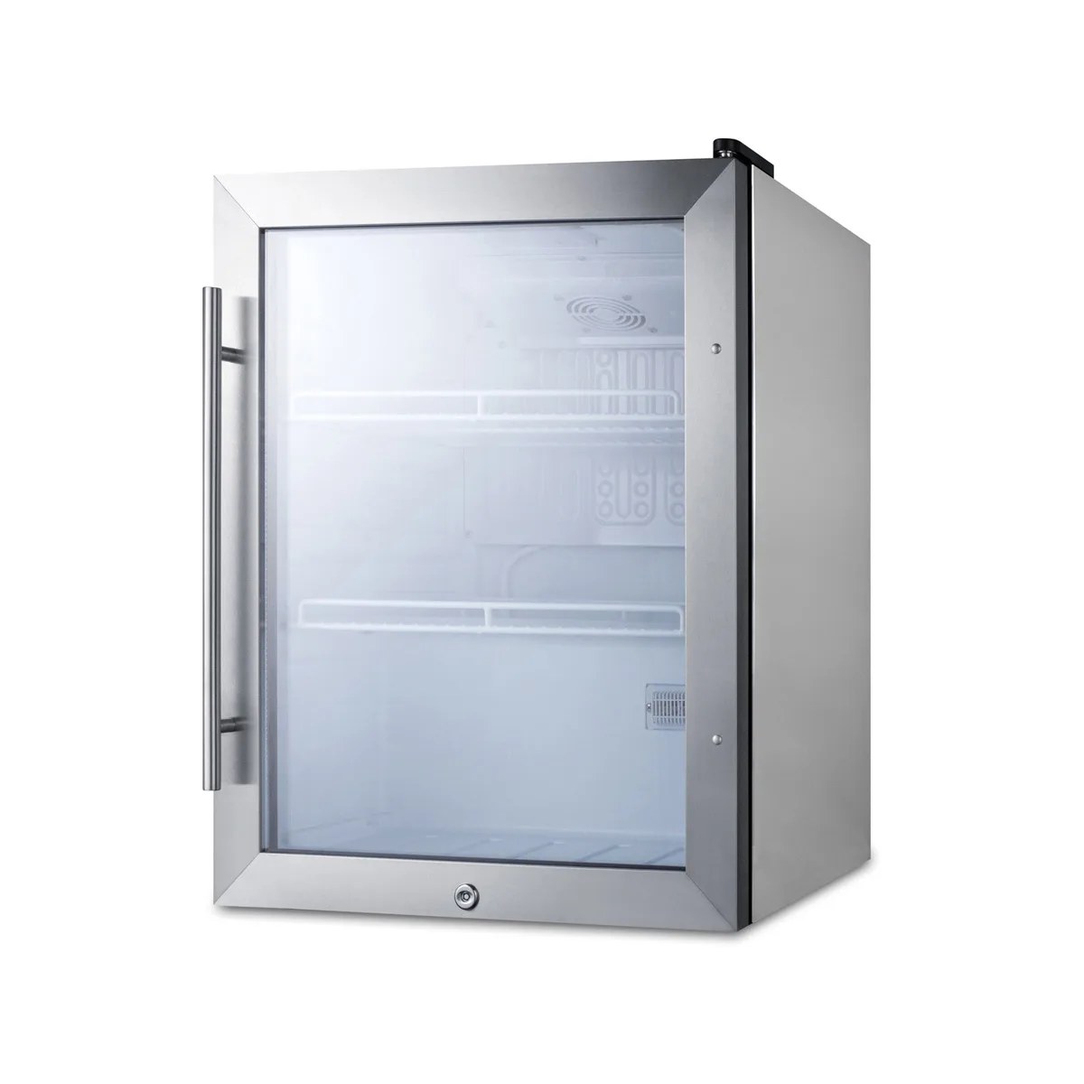 Summit SCR314LCSS 19" Countertop Beverage Glass Door Merchandiser, 2.1 cu. ft.