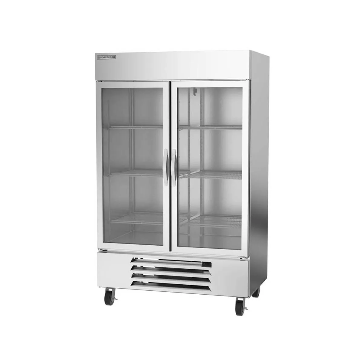 Beverage Air HBF49HC-1-G 52" 2-Glass Door Reach-In Freezer, Bottom Mounted, 46.2 cu. ft., Stainless Steel