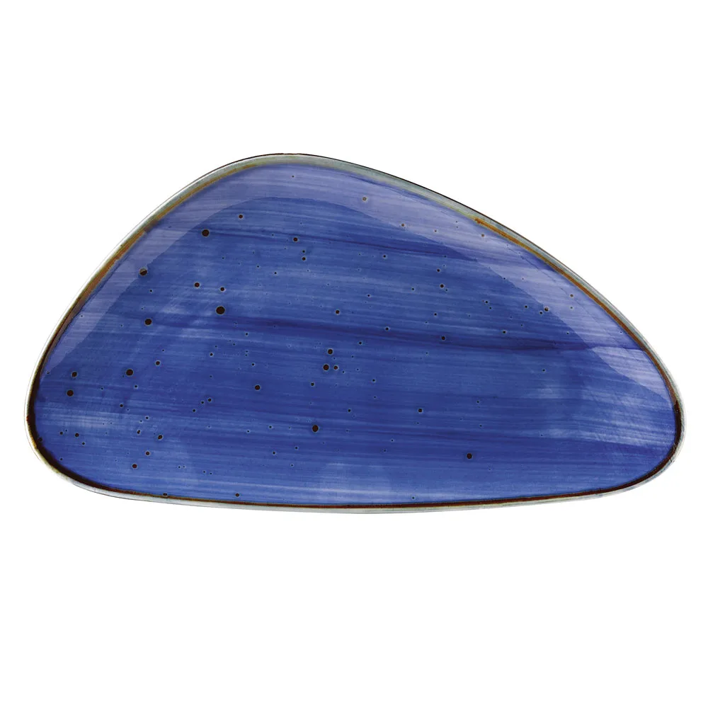 CAC China TUS-T41-BLU Tucson Plate, 13-1/8" x 7-1/4", Porcelain Glaze, Dishwasher Safe - Dozen