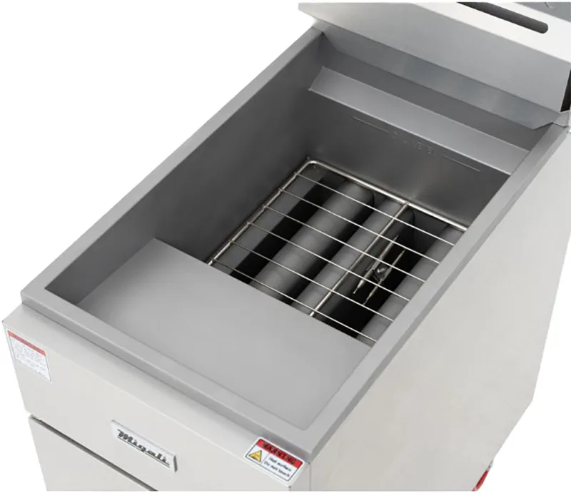 Migali C-F40-LP 15" Floor Model LP Gas Full Pot Fryer w/ 40 lbs, 3 Burners, 90.000 BTU