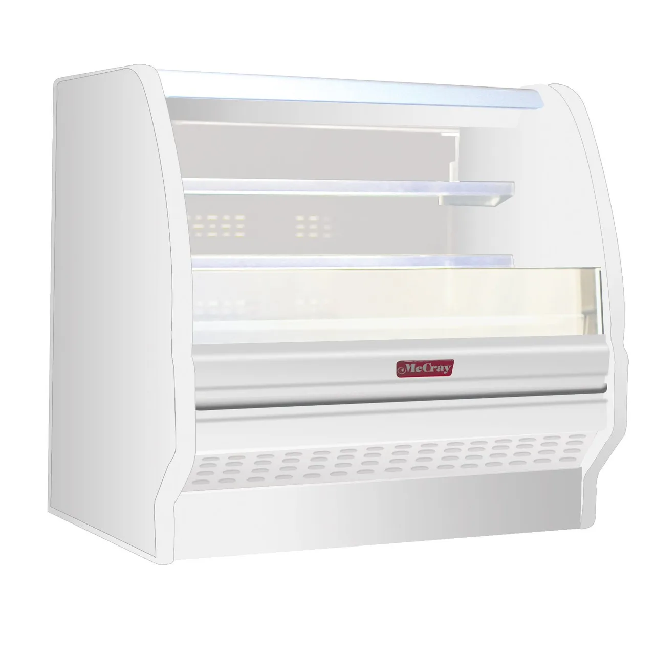 Howard-McCray SC-OD40E-3L-LED 39'' Horizontal Dairy Curved End Open Merchandiser in White, Self-Contained