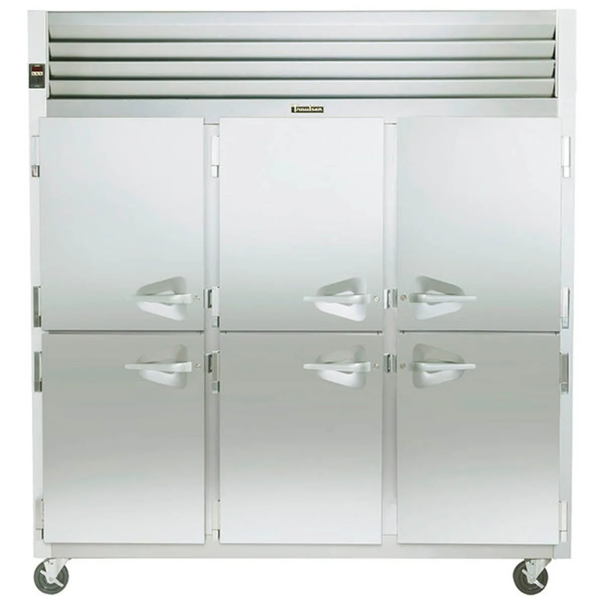 Traulsen G30001 76" 3-Section Reach-In Refrigerator w/ 6 Solid Half-Doors (hinged left/left/right), Top Mount, 69 cu. ft.