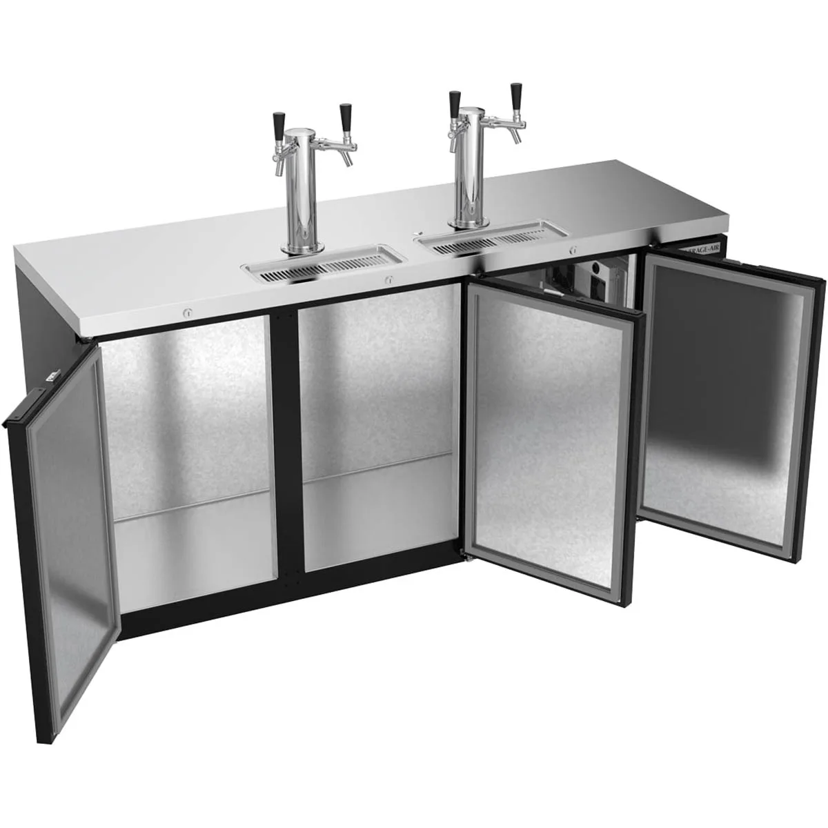 Beverage Air DD72HC-1-B 72" Draft Beer Cooler w/ 3 Kegs, 19.95 cu. ft., 2 Dual-Tap Towers