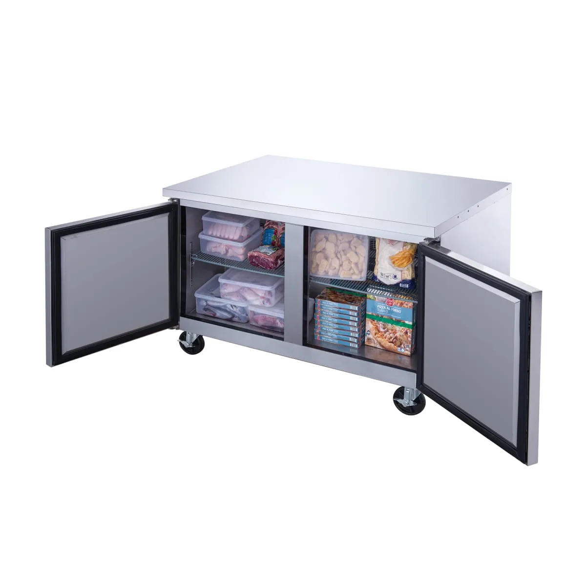 Dukers DUC48F 48 1/4" Undercounter Freezer w/ (2) Sections & (2) Doors, 115v