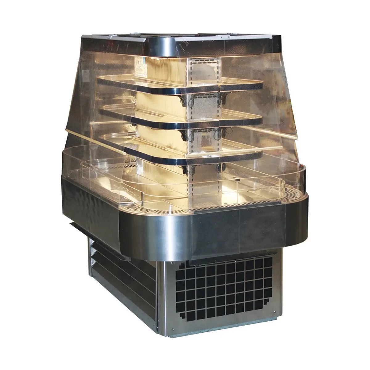 Howard-McCray SC-OD42I-7-S-LED 84'' Island Open Air Merchandiser, Stainless Steel, Self-Contained