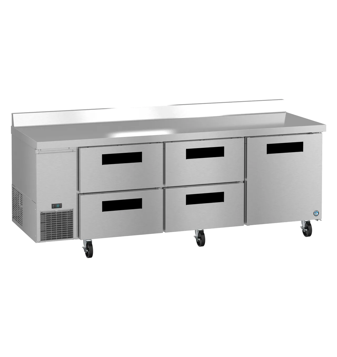 Hoshizaki WLR93B-D4 93" Three Section WorkTop Refrigerator, 4 Drawers, 30.17 cu. ft.