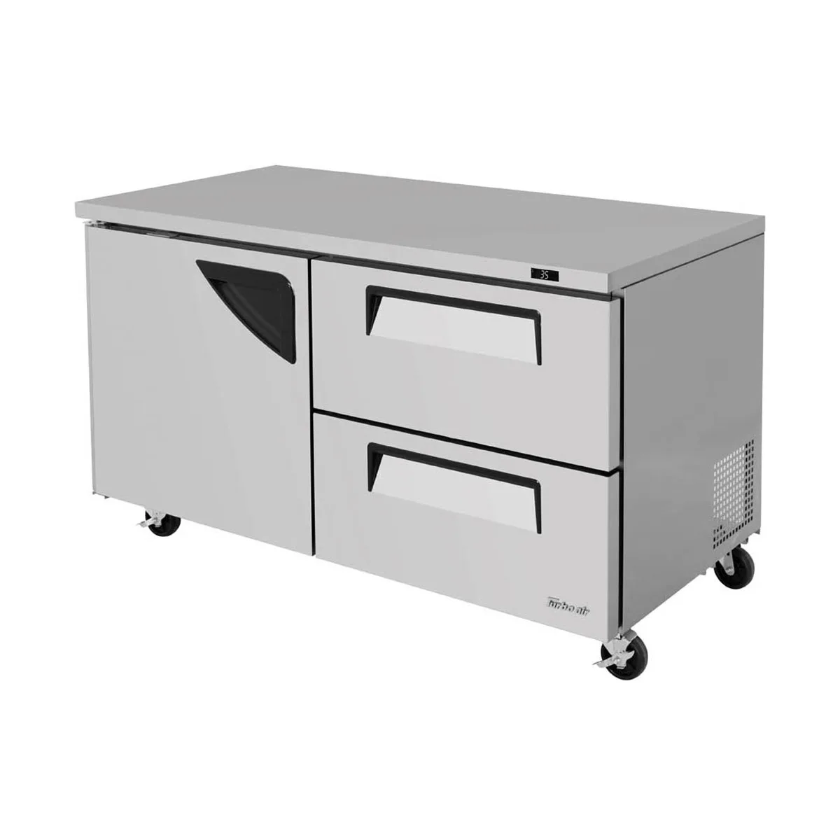 Turbo Air TUR-60SD-D2-N 60" Undercounter Refrigerator, Stainless Steel, 17 cu ft, 1 Door 2 Drawers