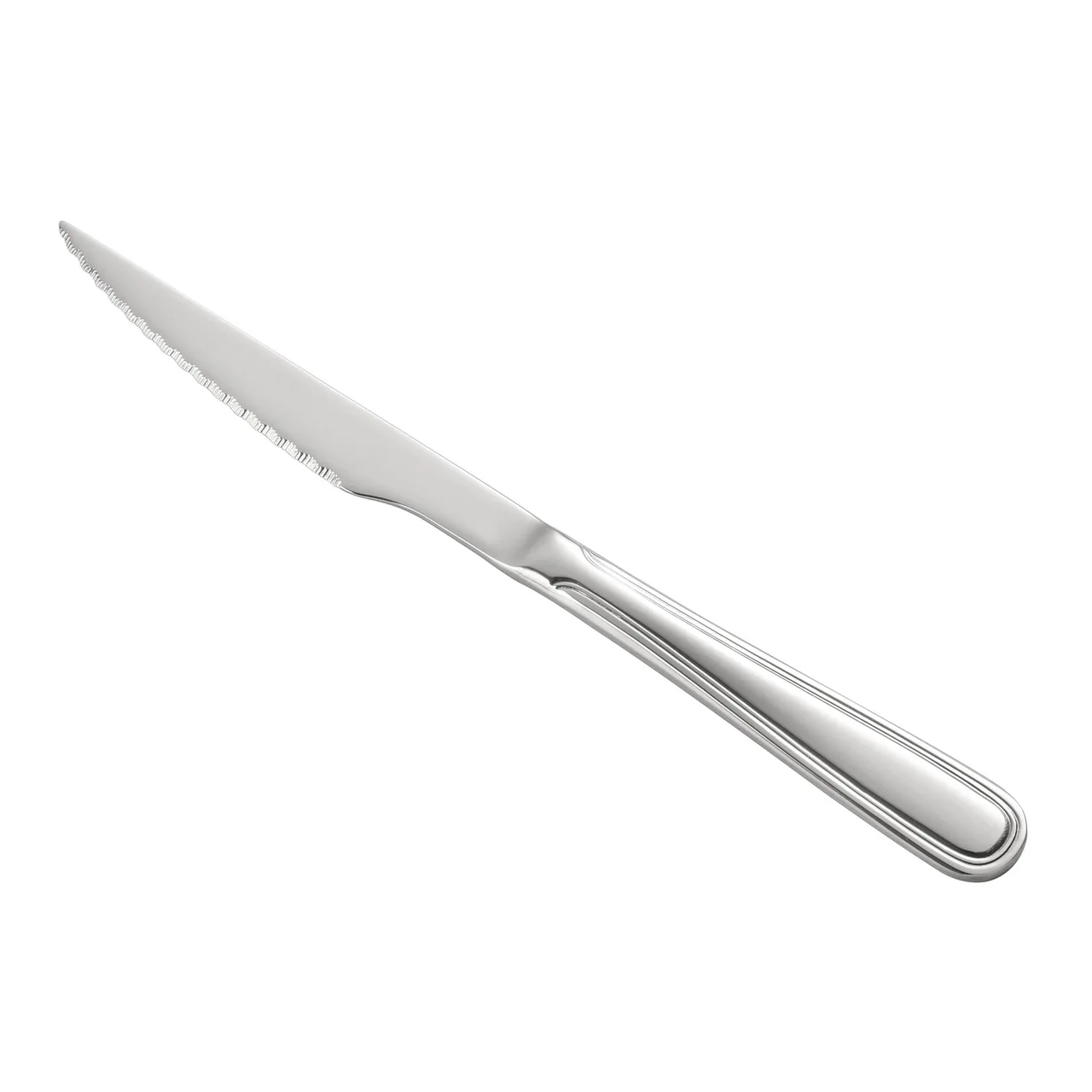 CAC China 8002-13 Steak Knife, 8-7/8"L Pointed Tip, 18/8 Stainless Steel One-Piece Handle - 1 Dozen