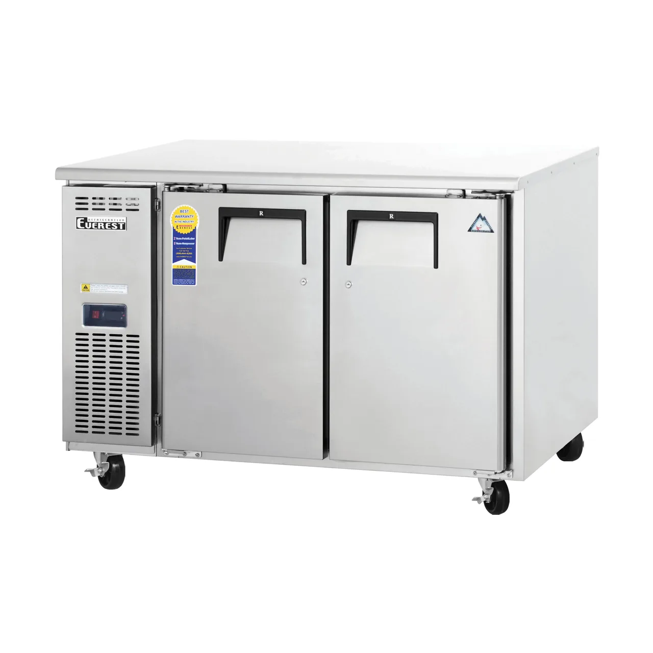 Everest ETF2-24 48" 2-Door Undercounter Freezer, Stainless Steel, 9 cu. ft.