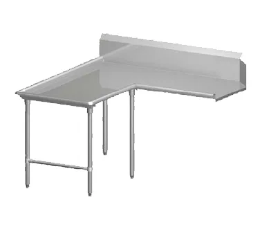 John Boos CDT4-I6072SBK-L Clean "L" Shaped Dishtable w/ Island Design, Left, 10" Backsplash