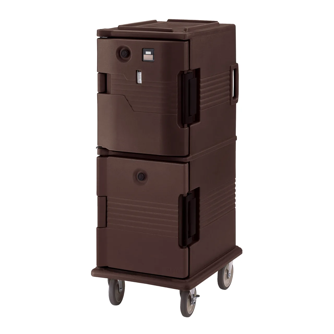 Cambro UPCHT800131 "Full Height" 1-Section Heated Holding Cabinet, Solid Door, 12x 1/1 Pans Capacity, Polyethylene, Dark Brown