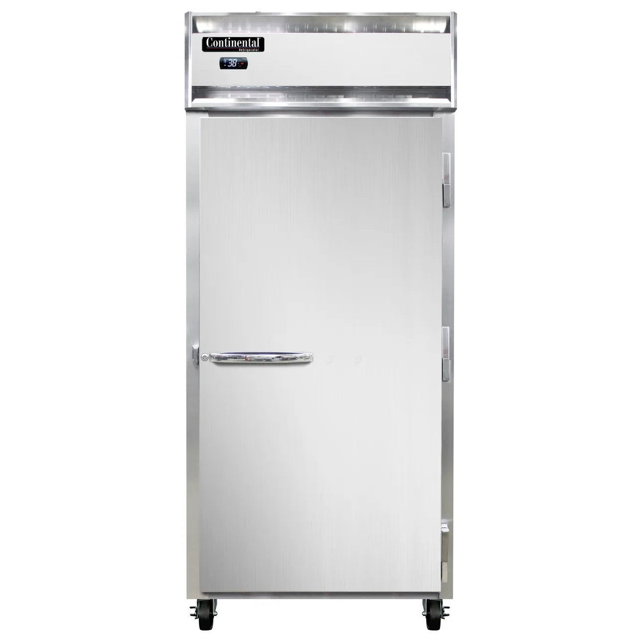 Continental Refrigerator 1RXNPT 36" 1-Section Pass-Thru Refrigerator w/ 2 Solid Doors, Stainless Steel Front Aluminum Ends, 30 cu. ft.