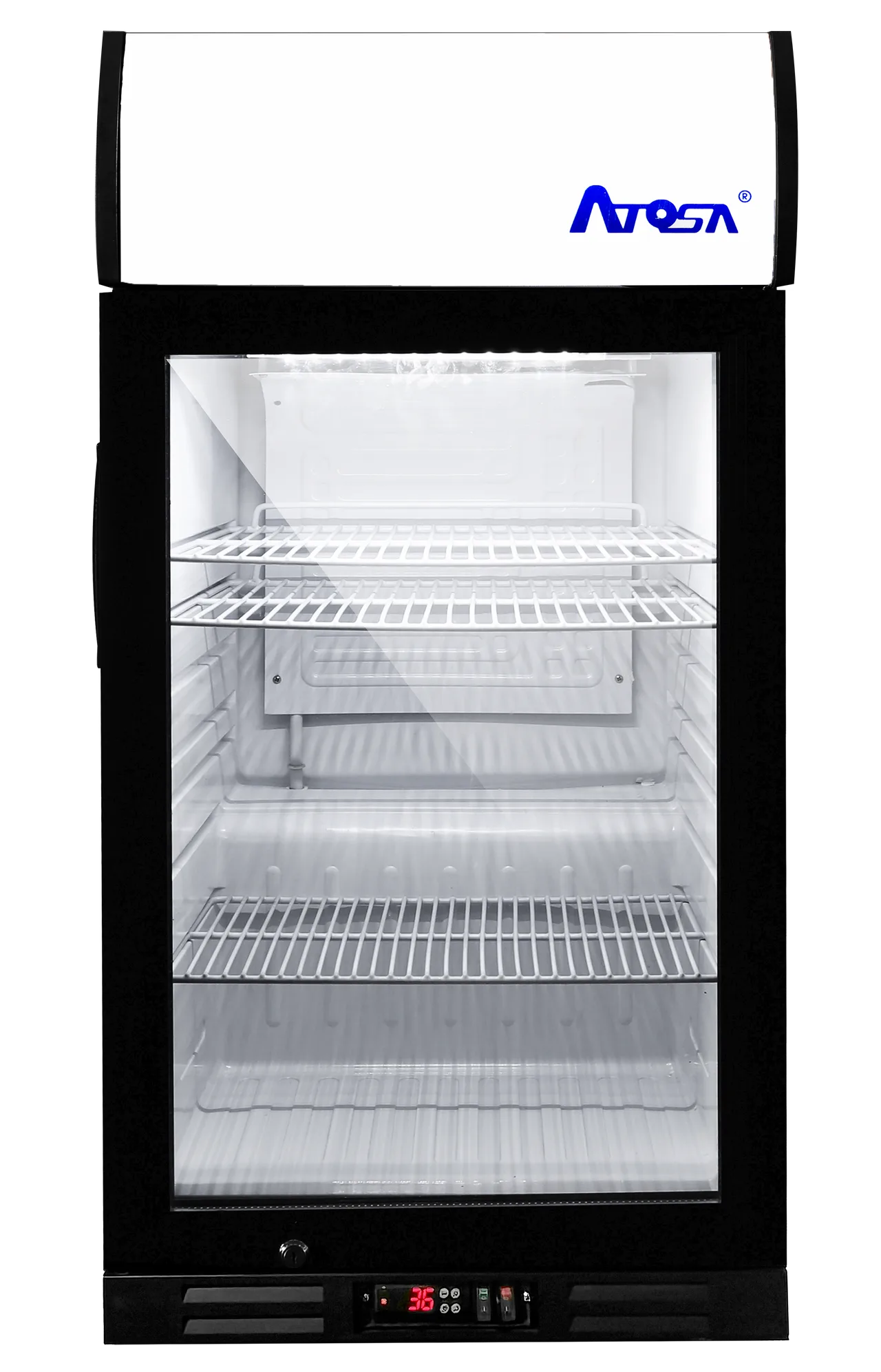 Atosa USA CTD-3ST Refrigerator, 18-1/8"W x 18-1/2"D x 33"H, 2.4 cu ft, Black Exterior, LED Lighting