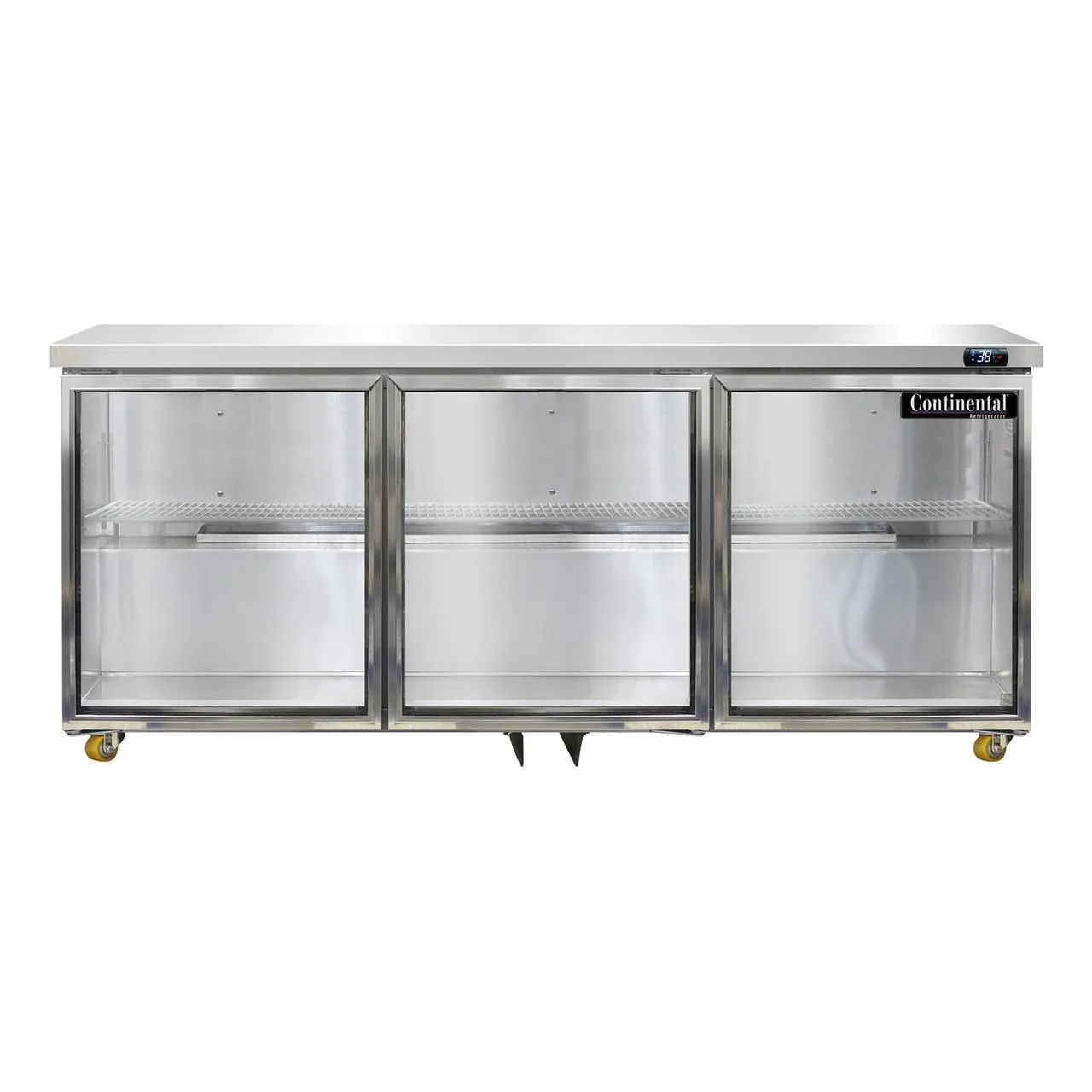 Continental Refrigerator SW72NGD-U 72" Undercounter Refrigerator w/ 3 Glass Doors, 20.6 cu. ft.