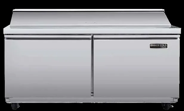 Maxx Cold MVR60MHC 60" Two Door Mega Top Sandwich Prep Table, 24 Pan Capacity