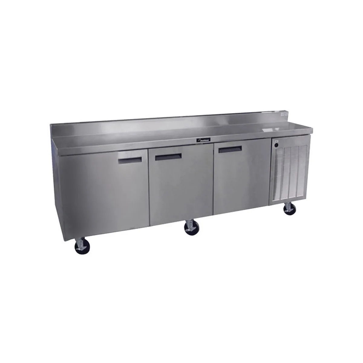 Delfield 186114BSTMP 114" 3-Section Worktop Refrigerator w/ 3 Doors, 33 cu. ft.