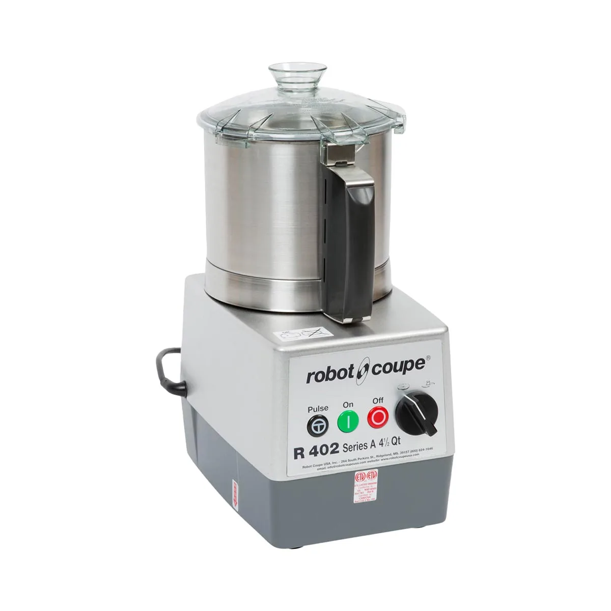 Robot Coupe R402A Combination Food Processor, 4.5 L Stainless Steel Bowl, 2 hp, 2-Speed, 600 & 1800 RPM