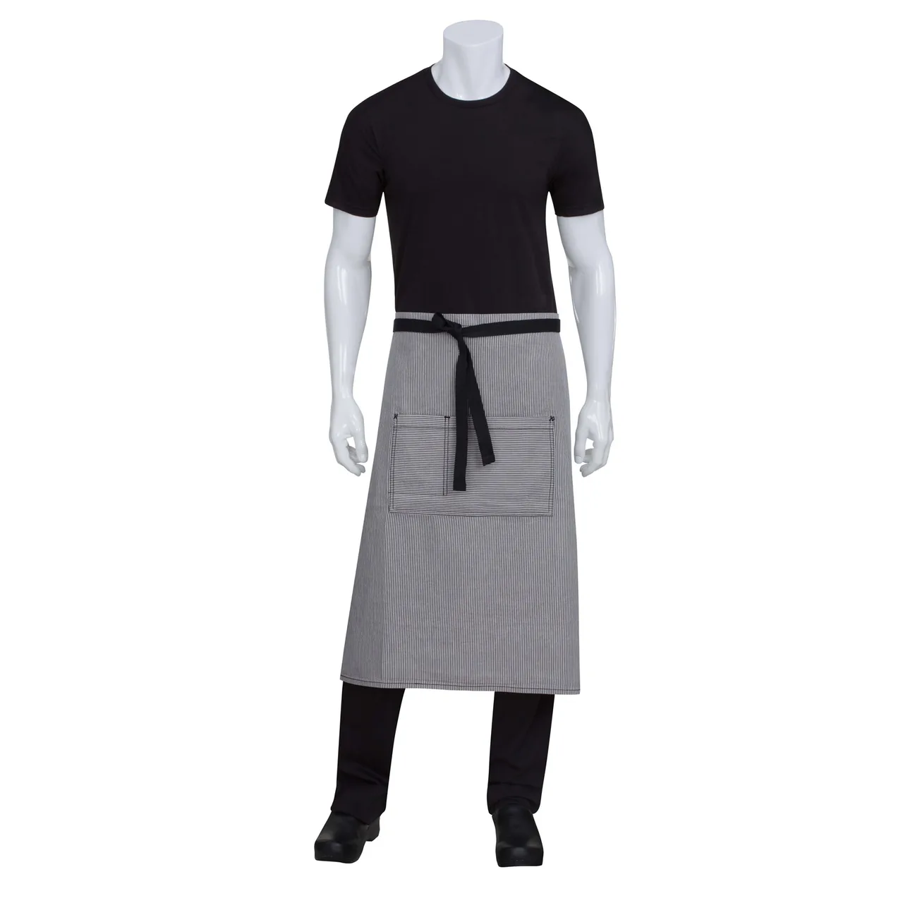 Chef Works AW051-BLK-0 Black 30"L X 31.5"W Poly/Cotton Waist Apron - 1/Case