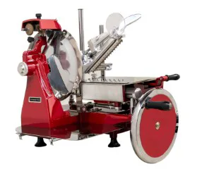 Omcan USA 20013 Trento Volano Manual Meat Slicer – 10” Carbon Steel Blade, Aluminum Body, Made in Italy
