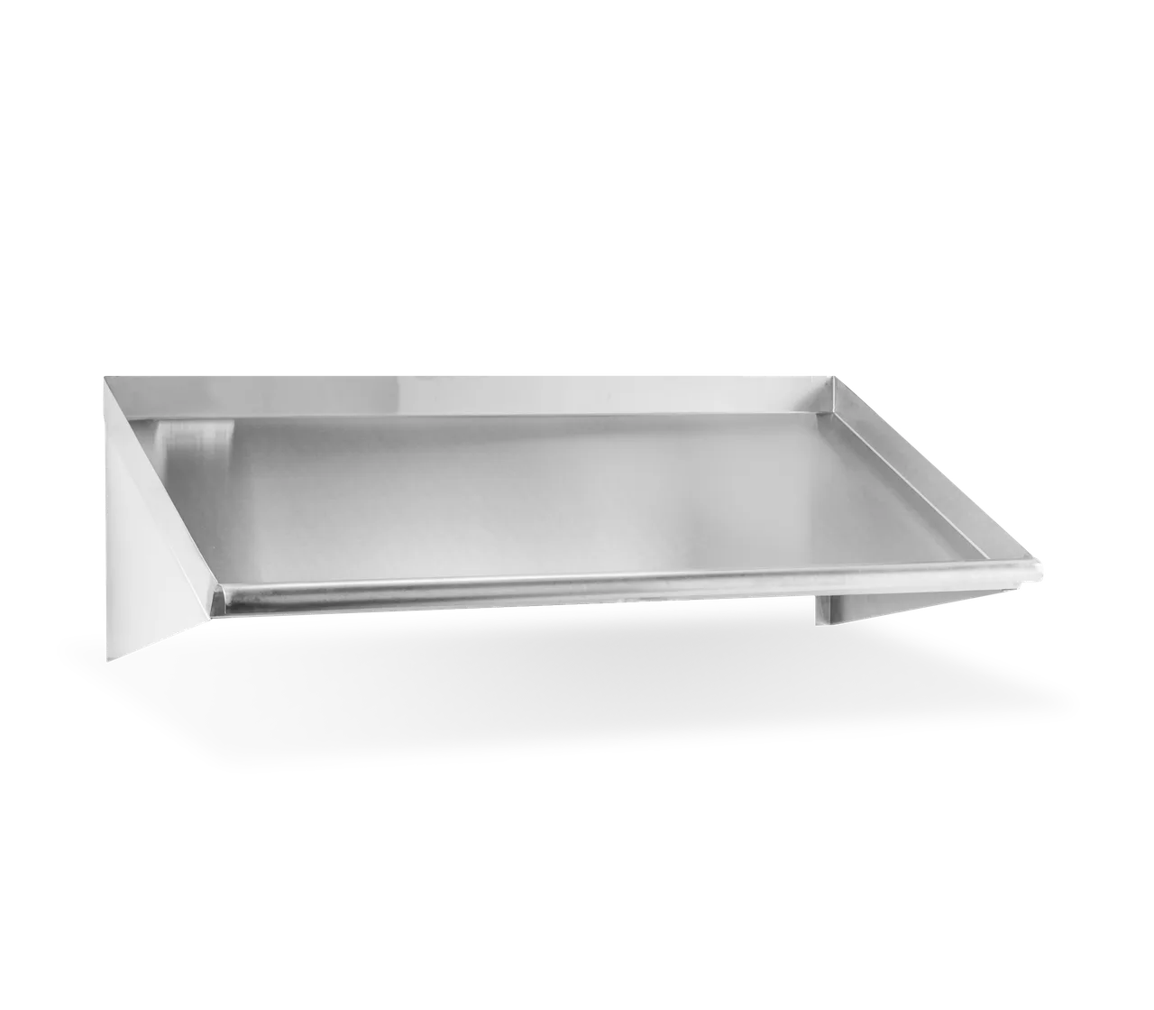 Steel Works SWSLANT-63-318 Solid Wall Mount Stainless Steel Slant Shelf