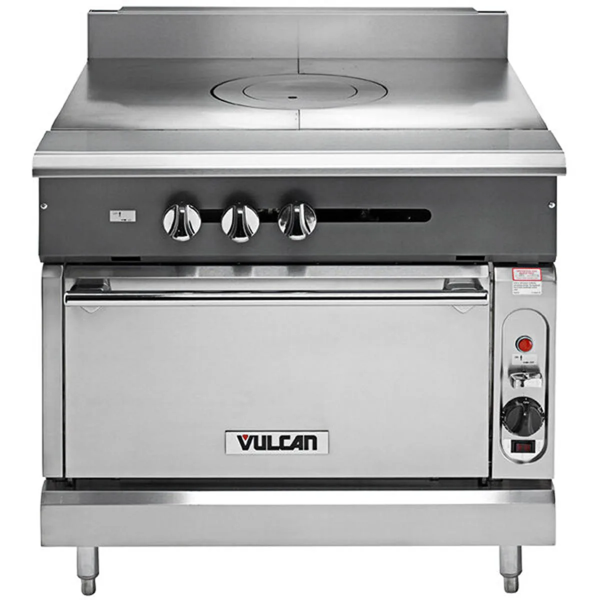 Vulcan V1FT36C 36" Gas Heavy Duty Range w/ (1) French Top, (1) Convection Oven, 77.000 BTU