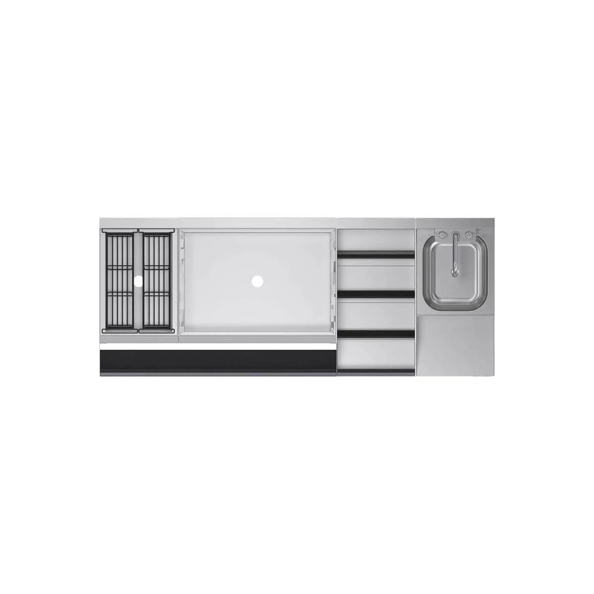 Krowne KR24-W60E-10 60" Blender Station Underbar Ice Bin/Cocktail Station w/ 10 Circuit - 92 lbs