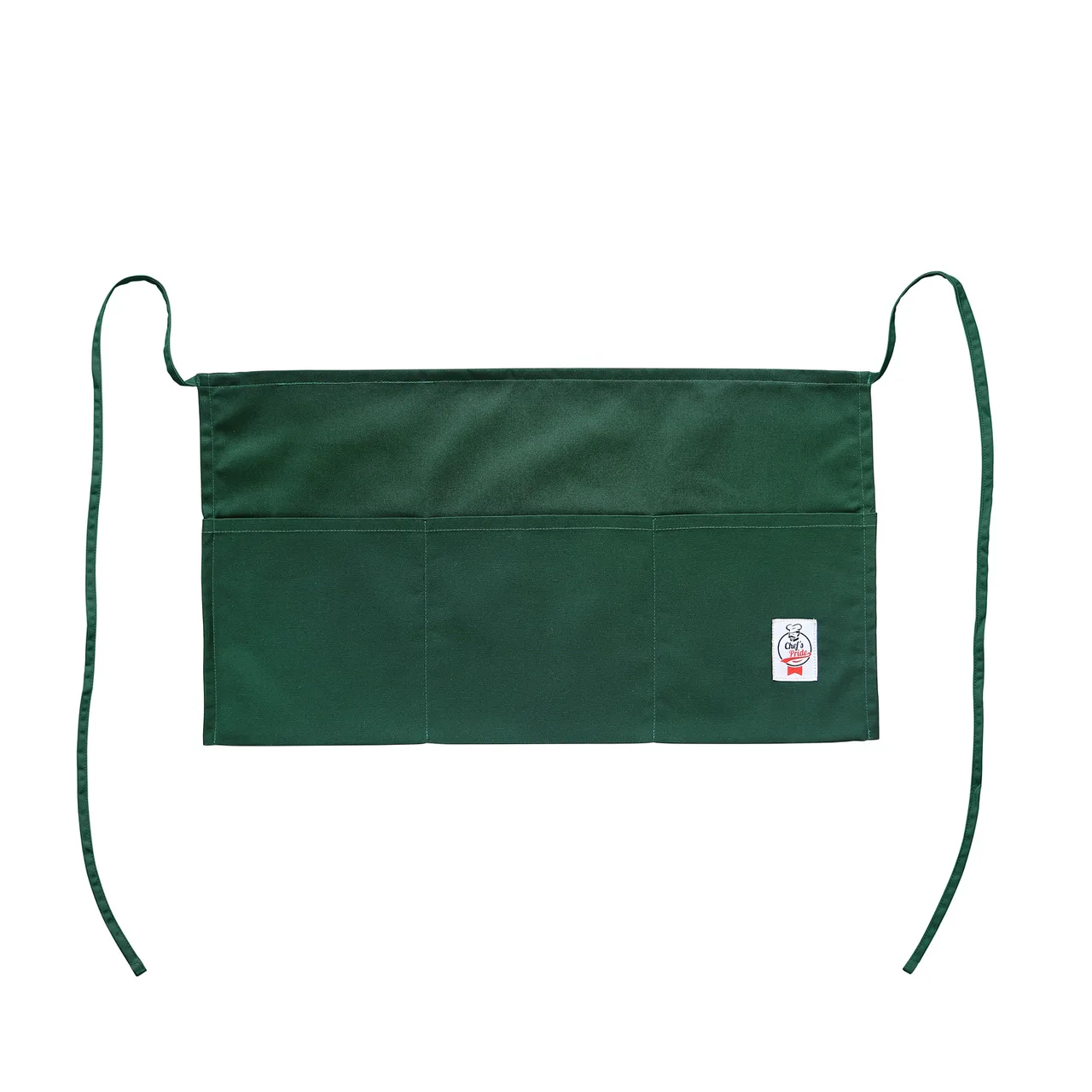 CAC China APWA-1G Waist Apron, 21-7/8"L x 12-1/2"W, Green, 65/35 Poly/Cotton, 3 Pockets