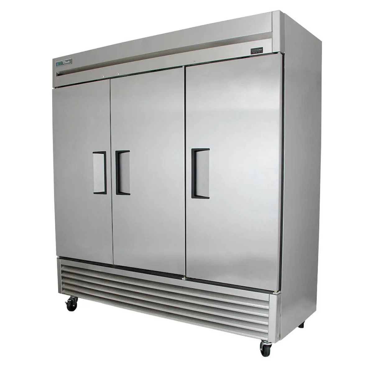 True TS-72-HC 78" 3-Section Reach-In Refrigerator w/ 3 Solid Doors, Bottom Mount, Stainless Steel