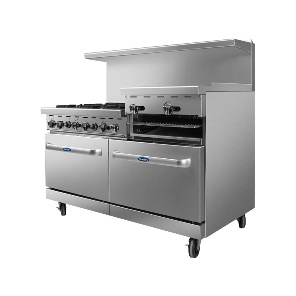 Atosa USA AGR-6B-24RGB-NG 60" Natural Gas Restaurant Range, (6) Burners, 24" Raised Griddle