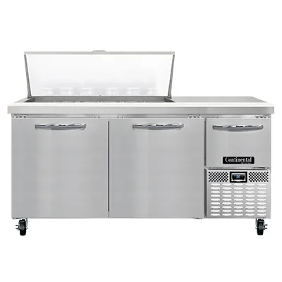 Continental Refrigerator RA68N18M 68" Mega Top Sandwich Prep Table w/ 3 Doors, 18 pans