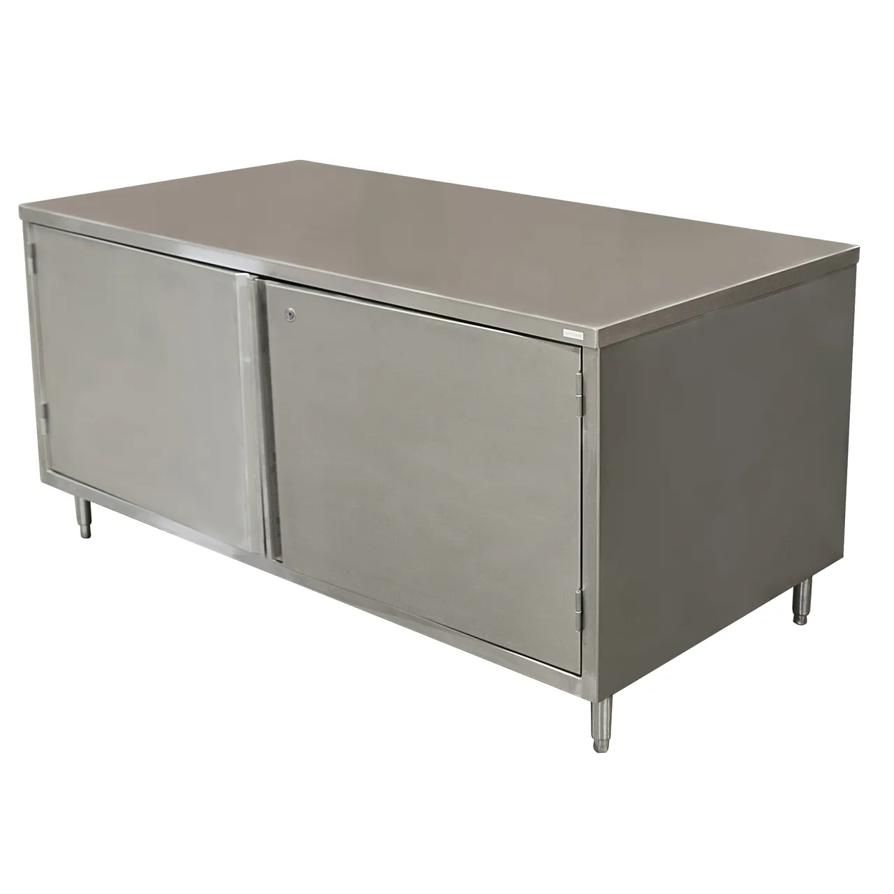 BK Resources CST-2472HL 72" Cabinet Base Hinged Doors Work Table with Lock
