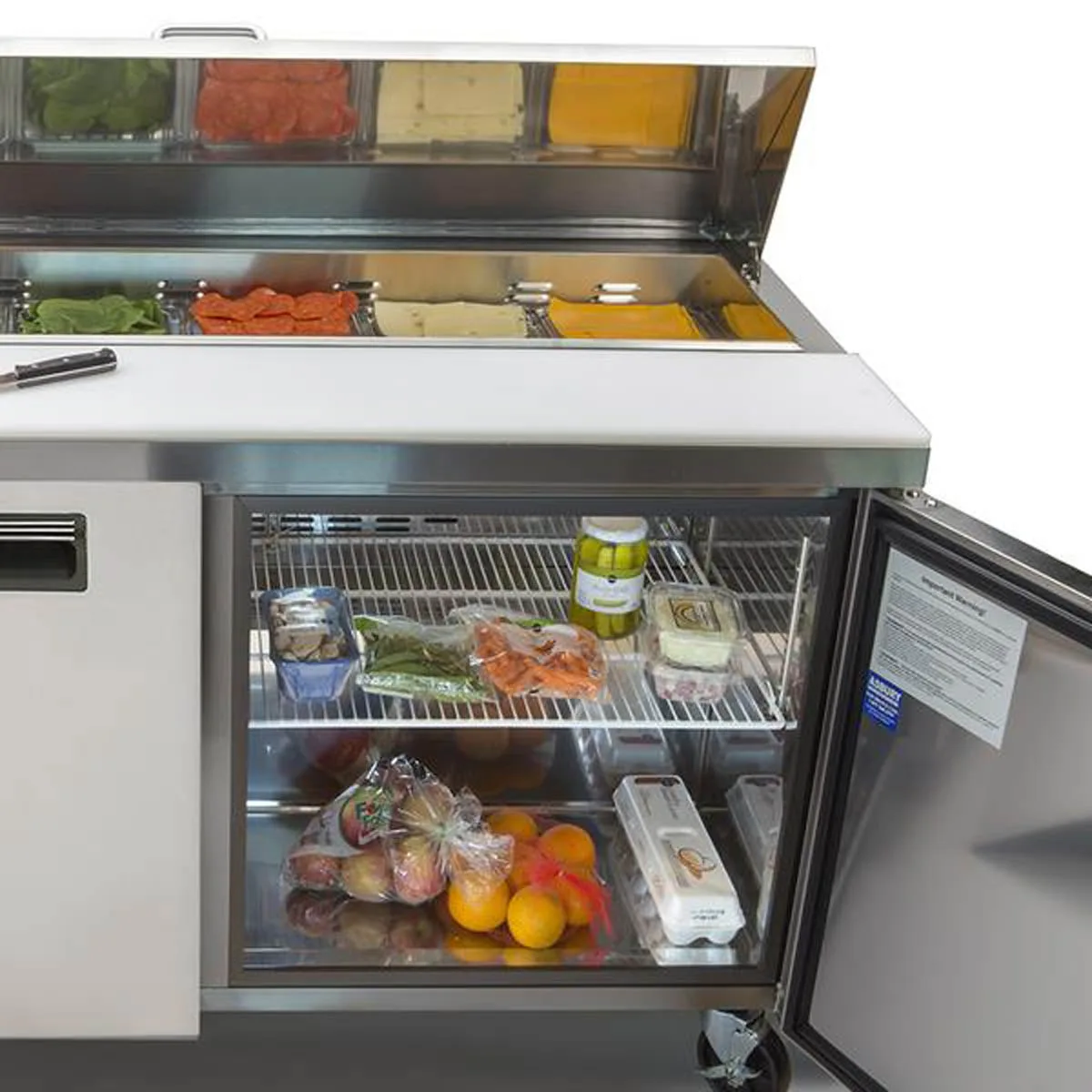 Maxx Cold MXCR48SHC 48" Refrigerated Sandwich/Salad Prep Table w/ 2 Doors, 12 cu. ft. 