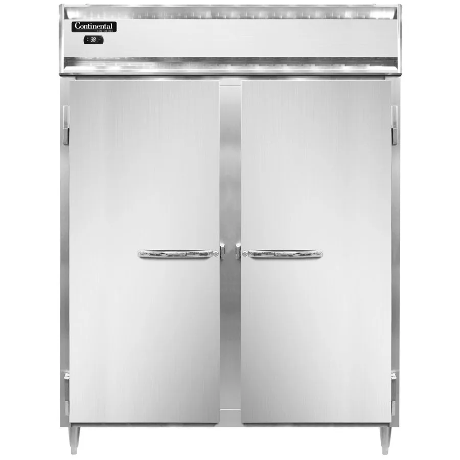 Continental Refrigerator D2RENSA 57" 2-Section Reach-In Refrigerator w/ 2 Solid Doors, Stainless Steel Exterior, 52 cu. ft.