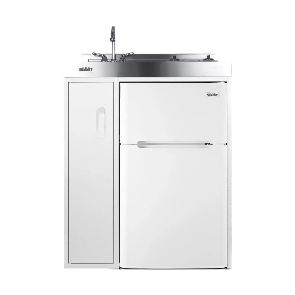 Summit C30ELGLASS All-in-One Combo Kitchen, 30"W x 23.75"D x 41"H, with deep drawn sink