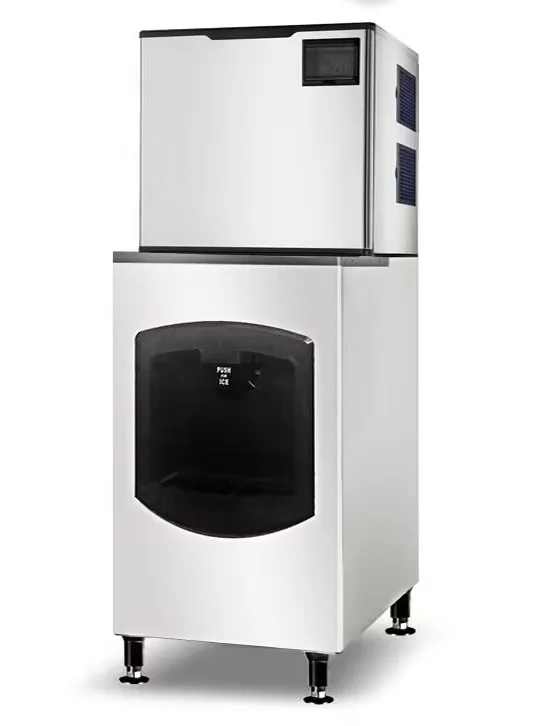 Omcan USA 48350 Cube-Style Ice Maker/Dispenser, 29-9/10" W x 75-4/5" H, 500 lb/Day, 220 lb Bin