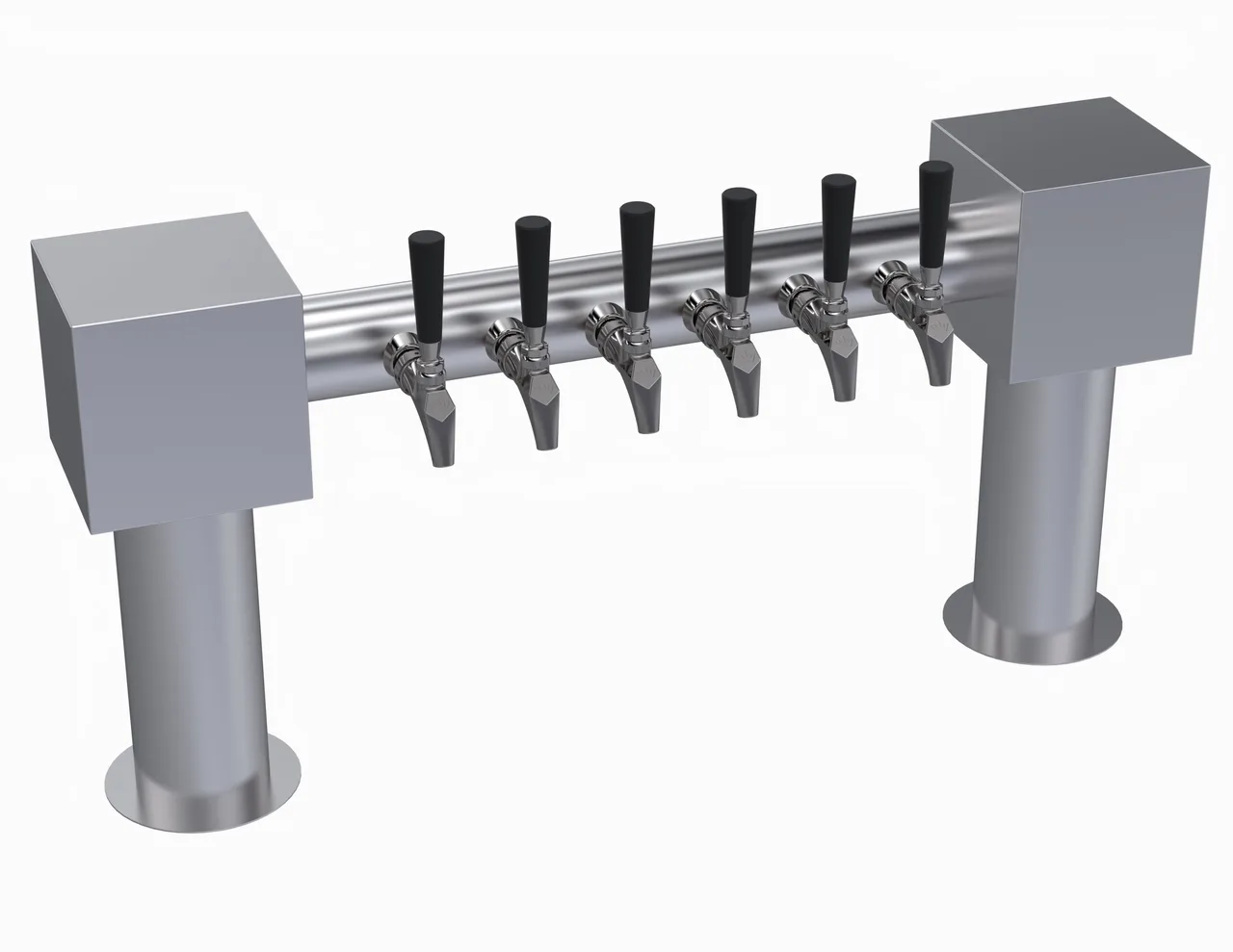Krowne KHH-6S Tap Tower, 34" OA, Steel Finish, Countertop, 2‑Column 4‑6 Tap Dispenser, No Faucets