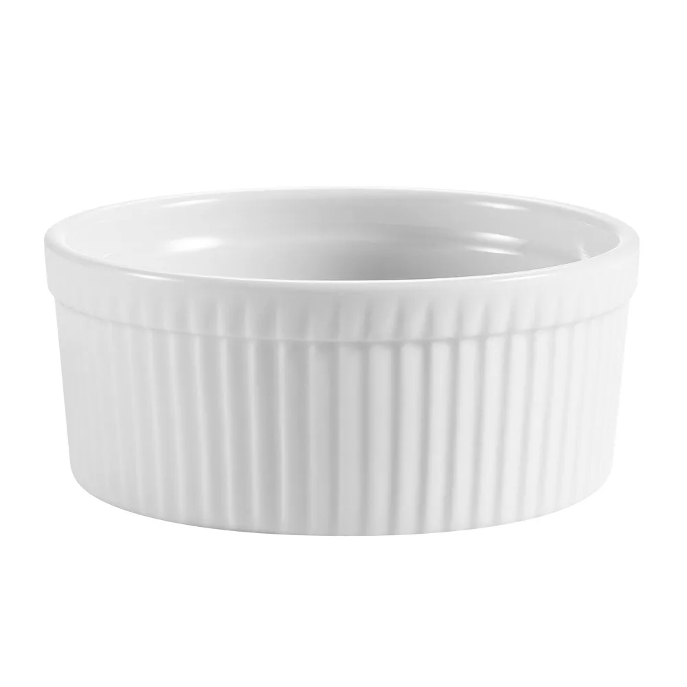 CAC China SFB-24 - 24 oz Porcelain Soufflé Bowl, 5-1/2" Dia x 2-1/2" H, Dishwasher Safe - 1 Dozen