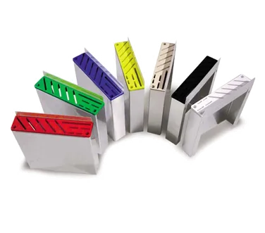 Omcan USA 12933 Stainless Steel Knife Rack with Tan Insert, Holds 10 Knives + 2 Steels, 12 Slots