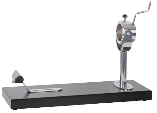 Omcan USA 48229 Prosciutto Holder with Wooden Base, Rotating Handle, Spanish Craftsmanship Stand