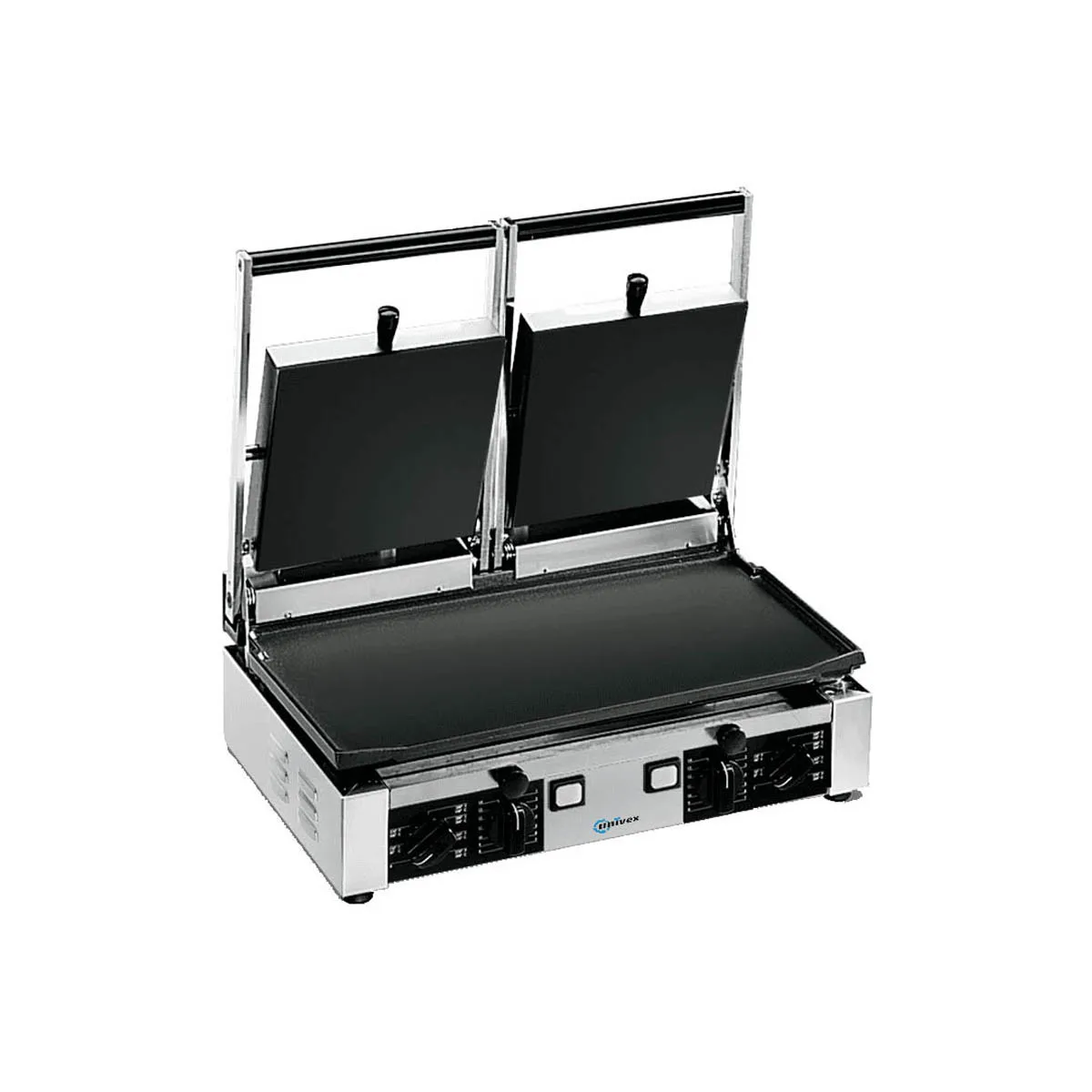 Univex PPRESS2F Double Cast Iron Panini Press Grill w/ 20" x 10" Smooth Plates, 220V