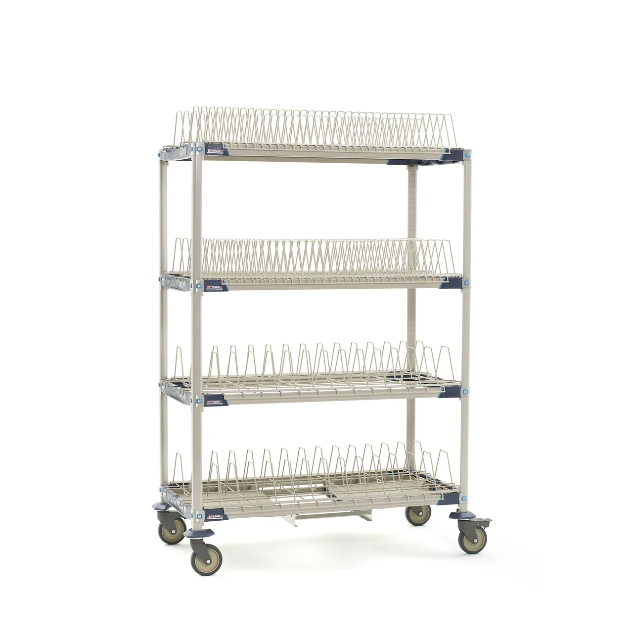 Metro PR48VX4-XDR MetroMax i Mobile Drying Rack with 2 Tray Racks, 2 Pan Racks and Drip Tray, 26" x 50" x 68"