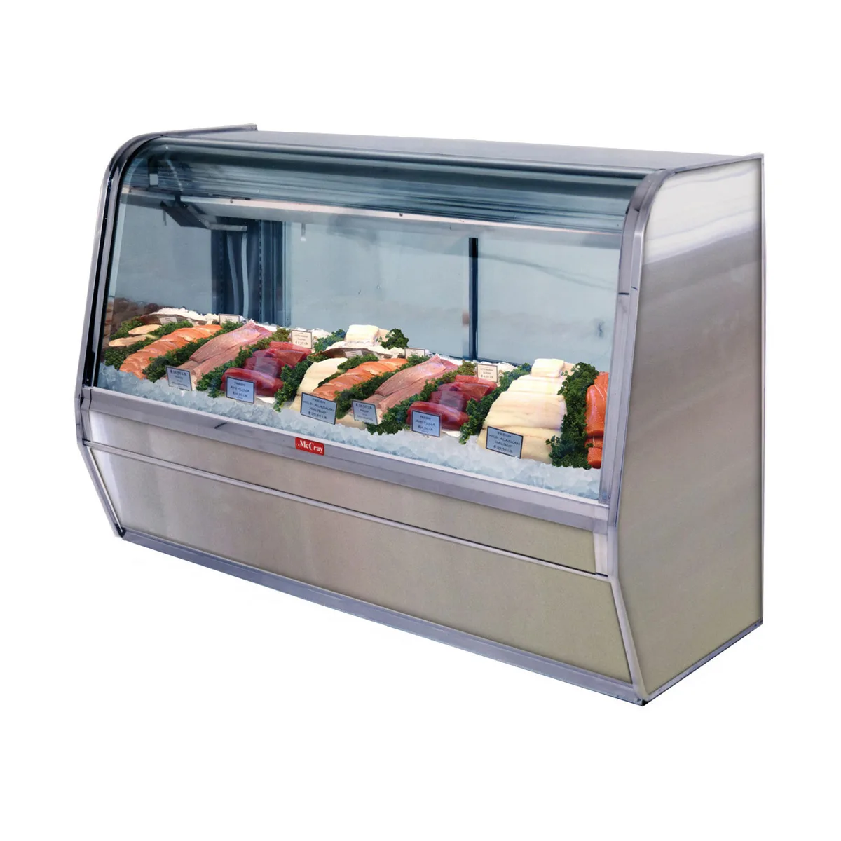 Howard-McCray R-CFS32E-4-S-LED 50" Curved Refrigerated Seafood Display Case, Remote, Stainless