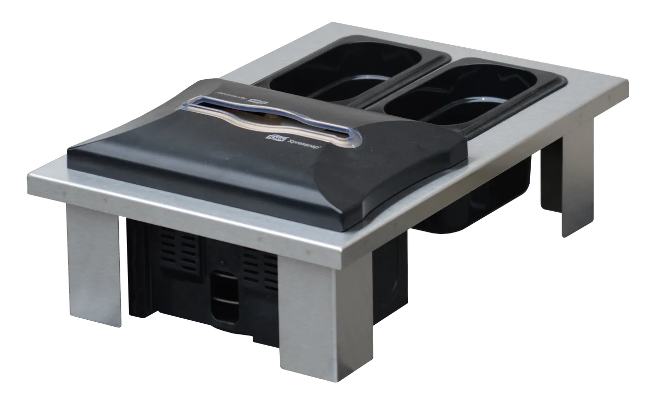 Steril-Sil E1-1N52NP-1VH 10W x 15.25D Napkin & Ninth-Size Pan Insert, 304 Stainless Steel, NSF, Tork Napkin Dispenser