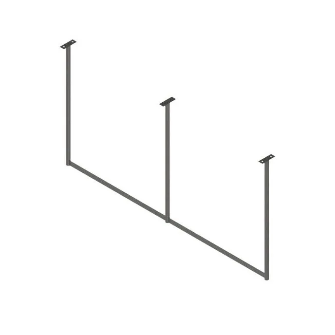 John Boos PRS3A-C 79" Stainless Steel Single Bar Ceiling Mounted Pot Rack with 7 Double Prong Hooks