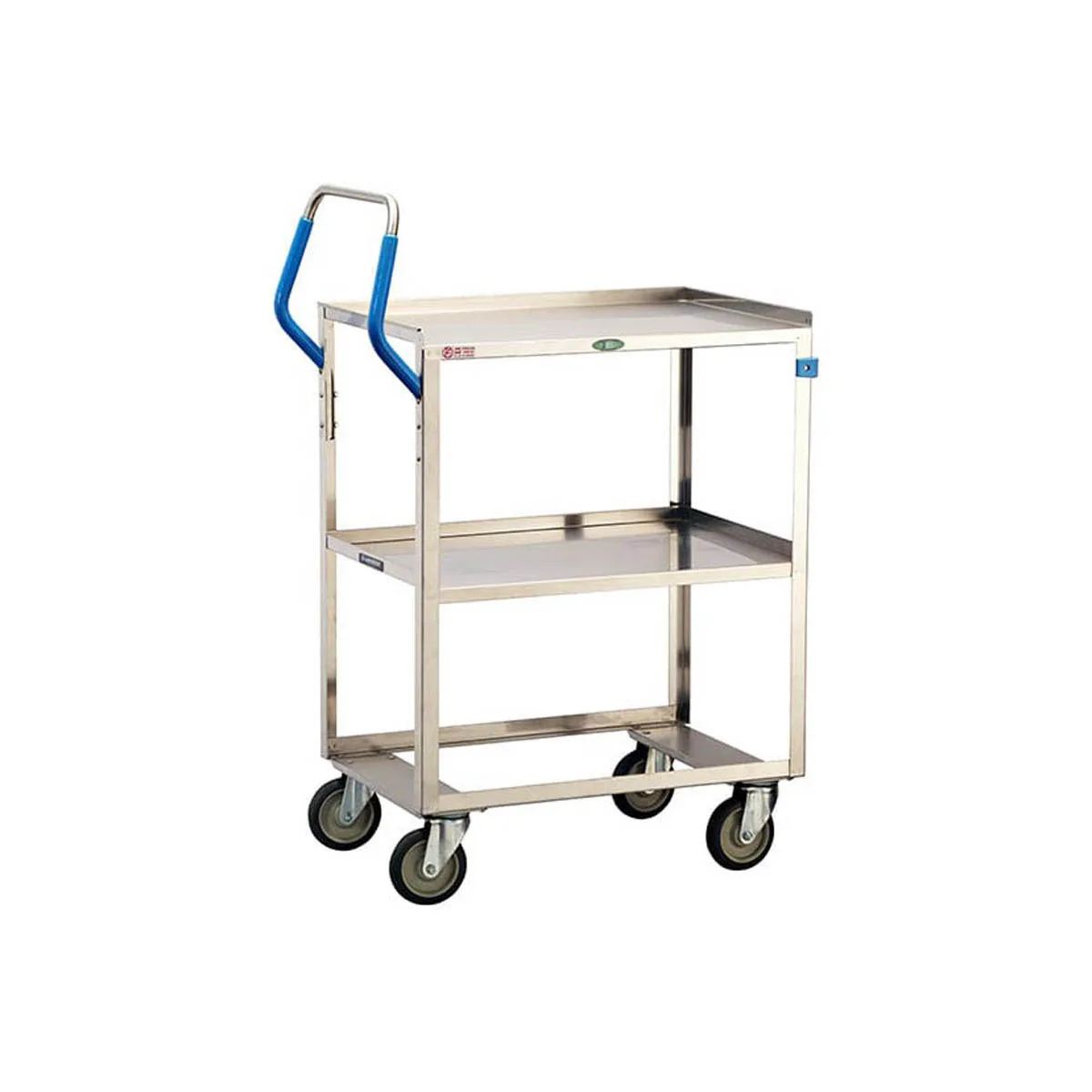Lakeside 6800 28" 2 Shelves Stainless Steel Ergo-One® Utility Cart w/ 15-1/2" x 24" Shelf Size