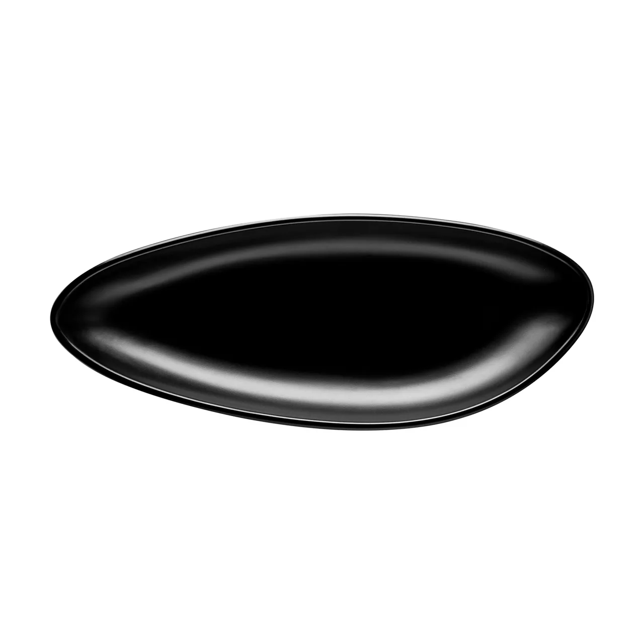 CAC China XSTN-14-K Triangular Matte Black China Platter, 13-1/8"W x 5-1/4"D x 1-1/2"H - Dozen