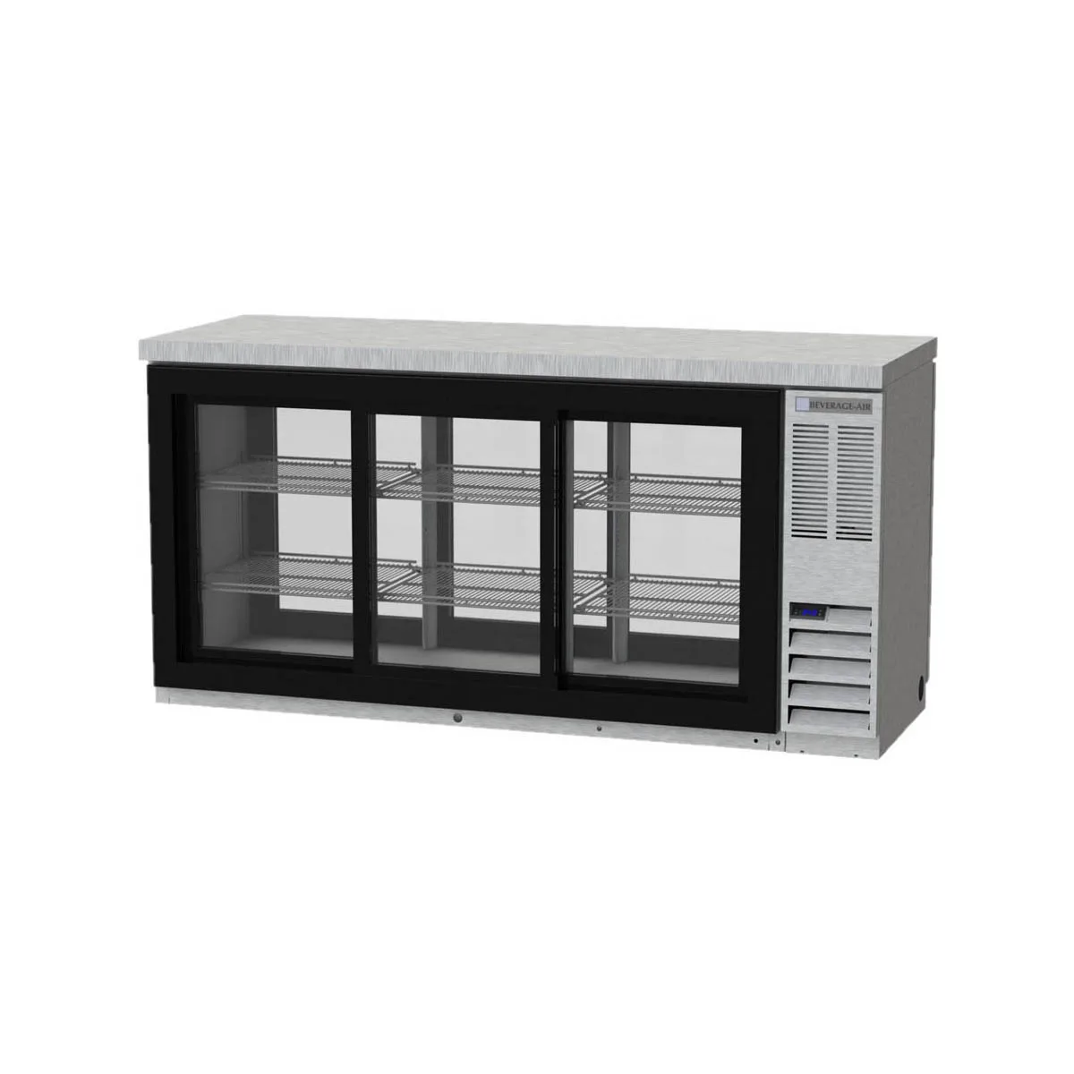 Beverage Air BB72HC-1-GS-F-PT-S-27 72" Pass-Thru Glass Door Back Bar Cooler