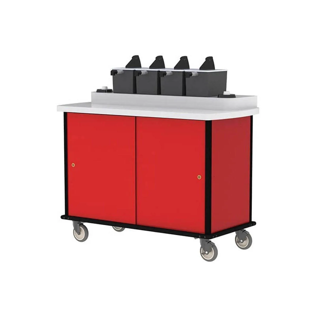 Lakeside 70410 Condi-Express Mobile Condiment Cart w/ 4 Pumps, 2 Cup Dispensers