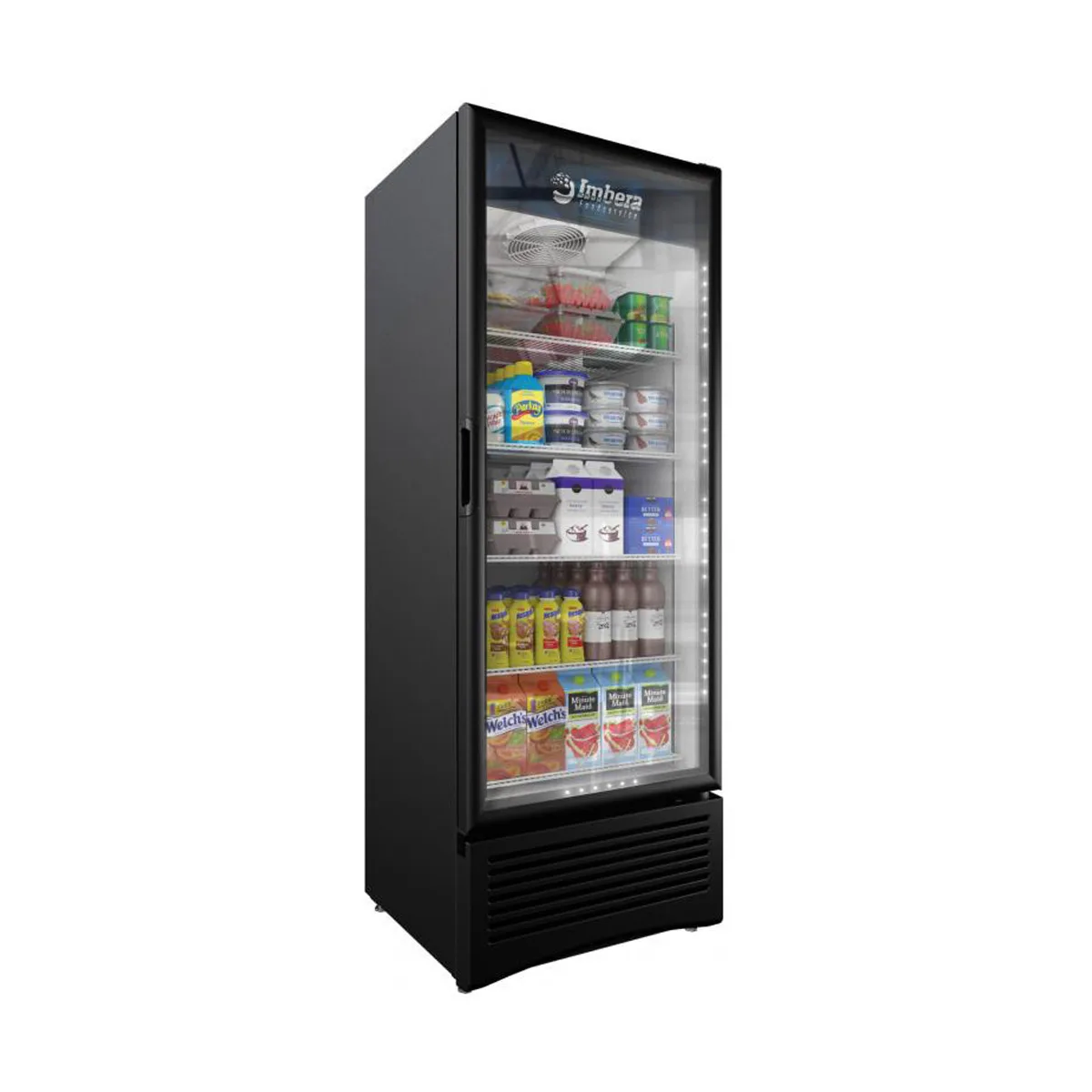 Omcan USA 41161 29" 1-Section Merchandiser Refrigerator w/ Glass Door, in Black 19.2 cu. ft.